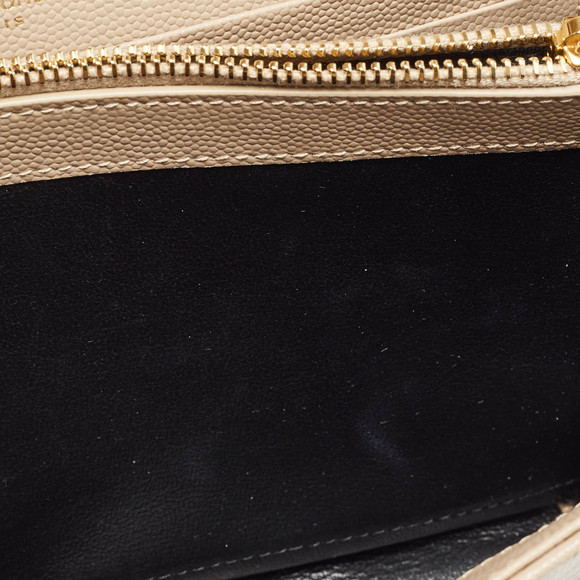 Saint Laurent Beige Matelasse Leather Monogram Envelope Wallet on Chain - Picture 7 of 8